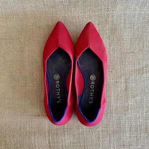 ROTHY’S The Point Red Knit Flat Shoes Washable Sustainable Pls See Msmts for Sz